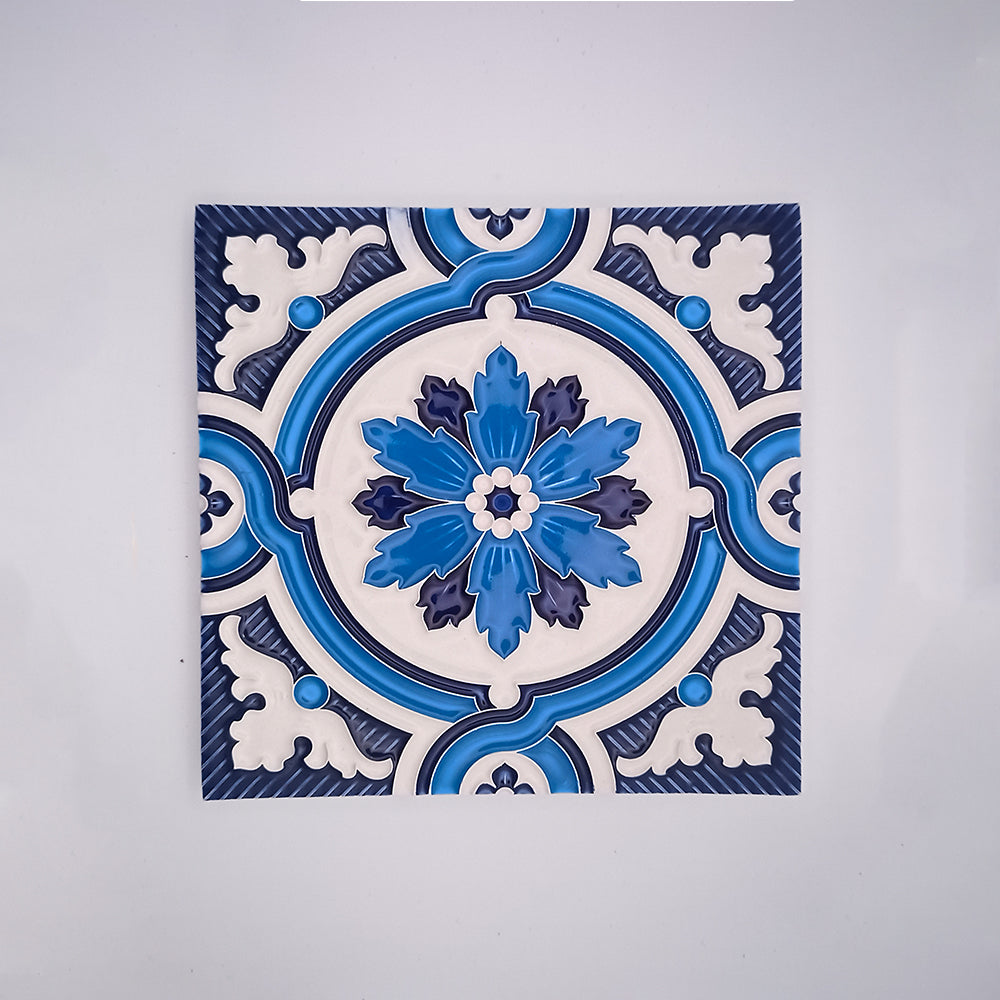 Handcrafted Traditional Decor Wall Tiles with intricate hand-painted designs, showcasing vibrant colors and patterns.