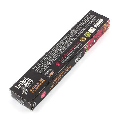 Tribal Soul Incense Sticks featuring White Sage and Lavender, beautifully packaged with a calming aroma.