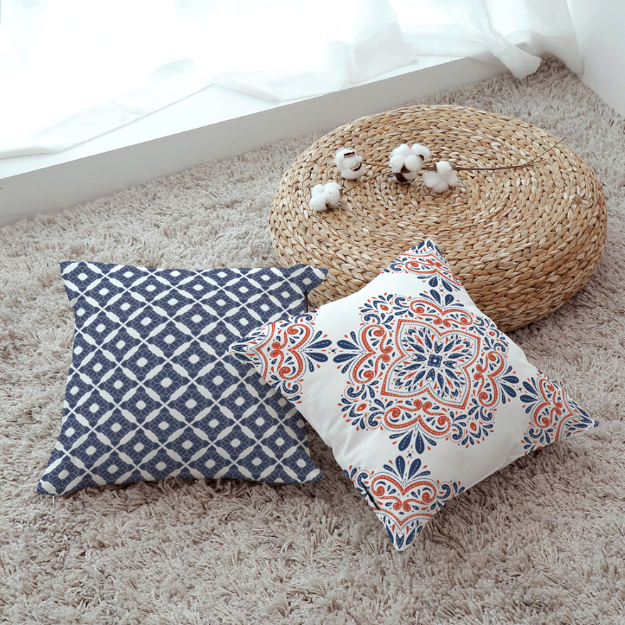 Türkiye Blossom double-sided cushion in vibrant colors, showcasing its high-quality microfiber fabric and stylish design.