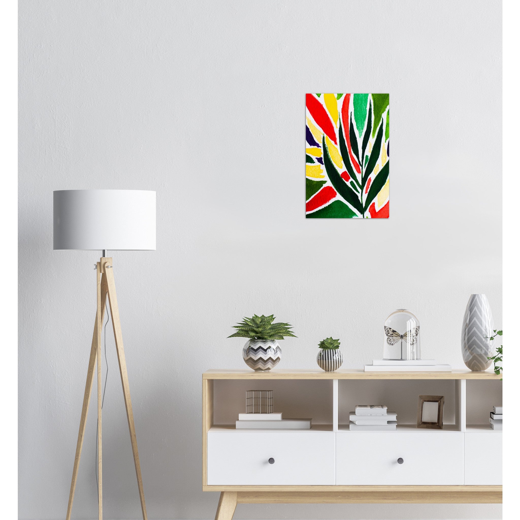 Vibrant Tropical Dreams - One poster print featuring colorful tropical designs, size 13"x19", unframed on luster paper.