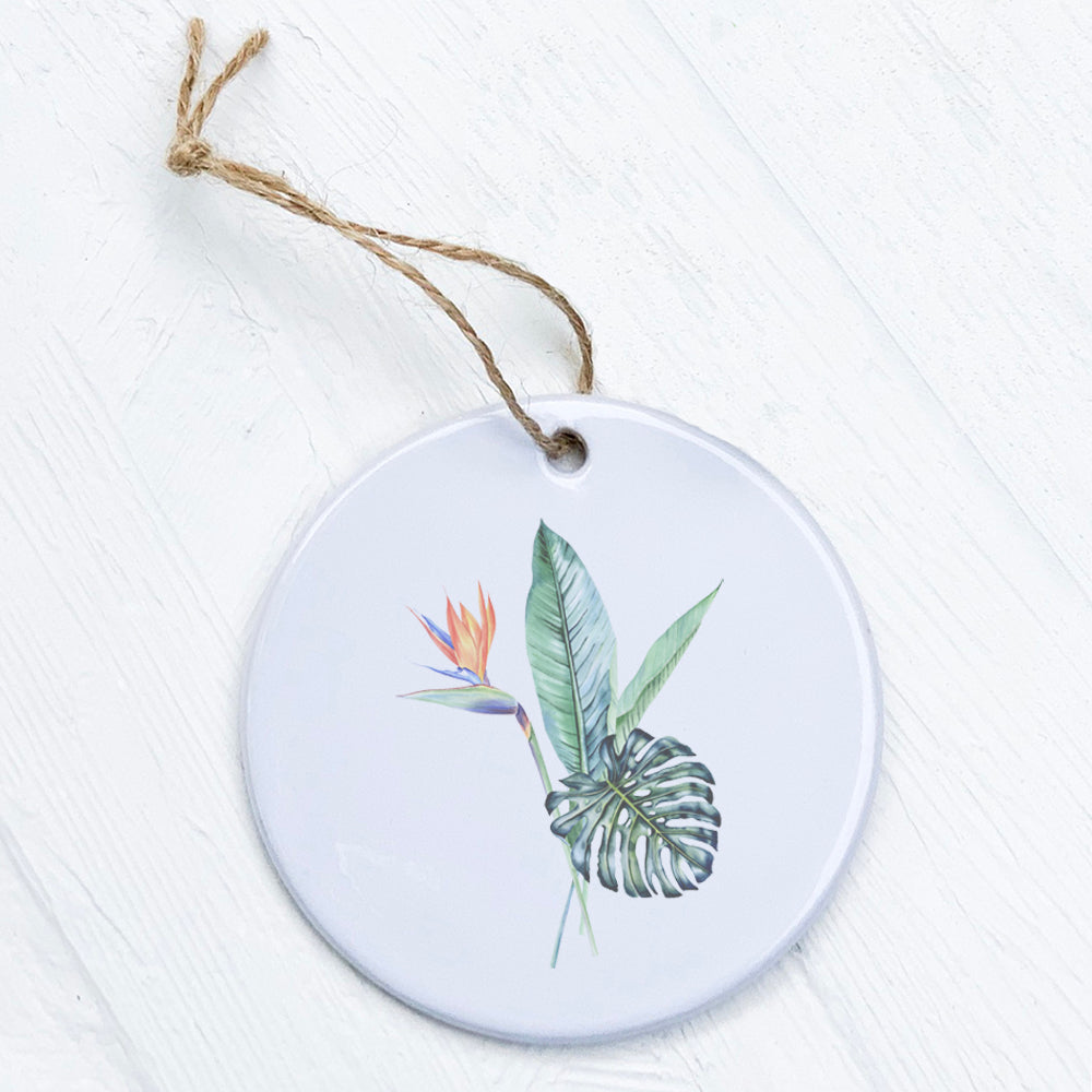 A beautifully crafted Tropical Plants porcelain ornament featuring vibrant designs, perfect for gifting or home decor.