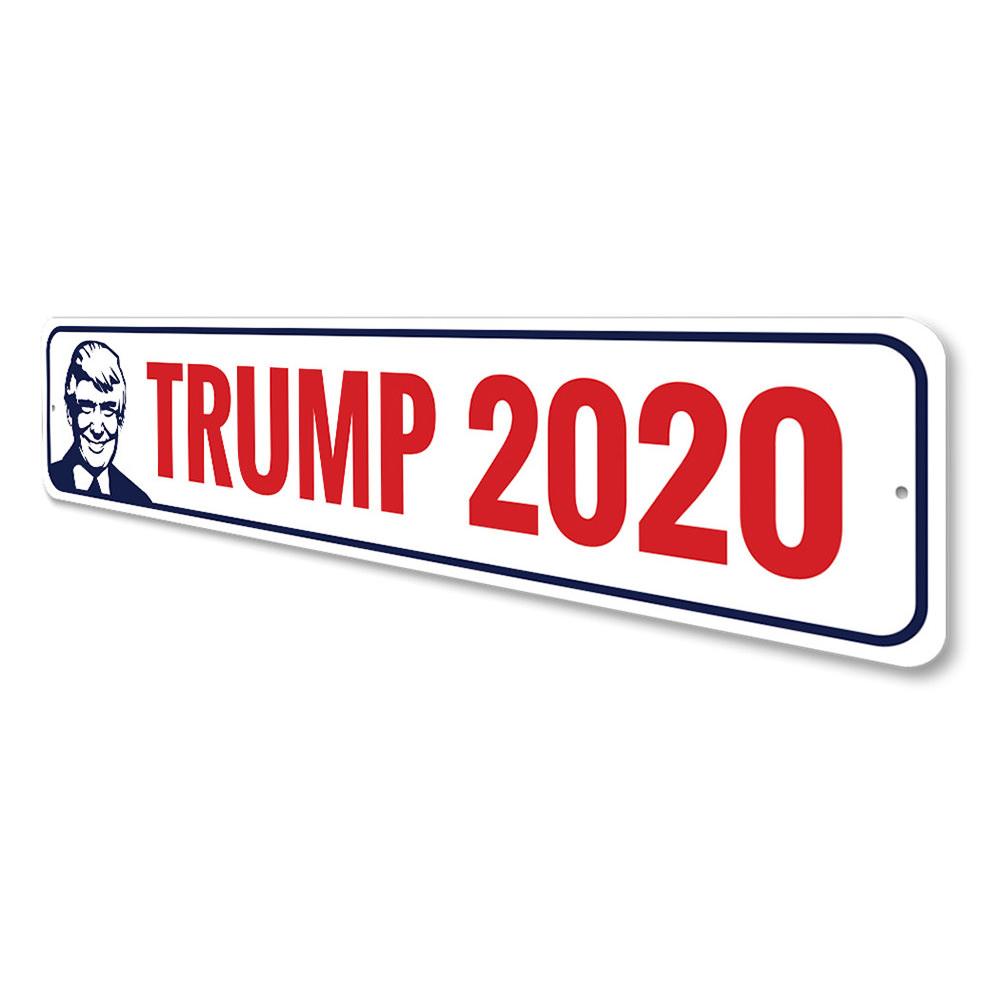 A vibrant Trump Election Sign made of high-quality aluminum, featuring customizable text and pre-drilled holes for easy mounting.