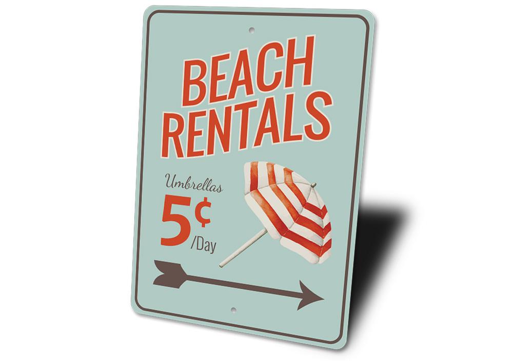 Customizable Umbrella Sign made from high-quality aluminum, perfect for beach-themed decor.