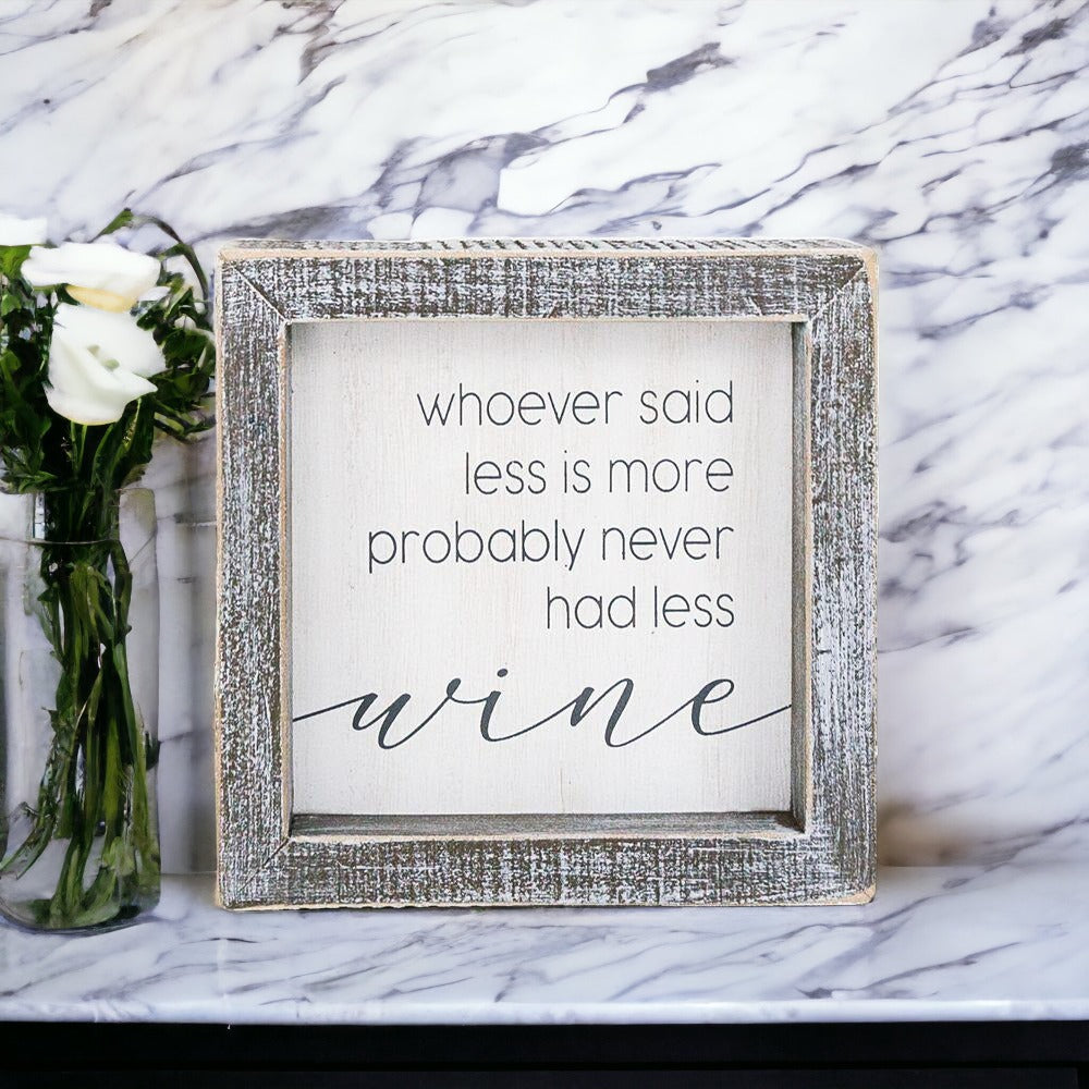 Wooden sign reading 'Unacceptable' in white and grey colors, perfect for wine lovers' decor.