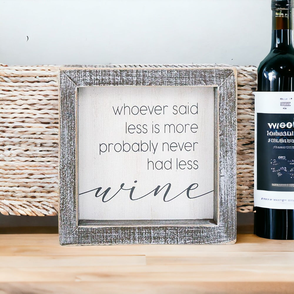 Wooden sign reading 'Unacceptable' in white and grey colors, perfect for wine lovers' decor.