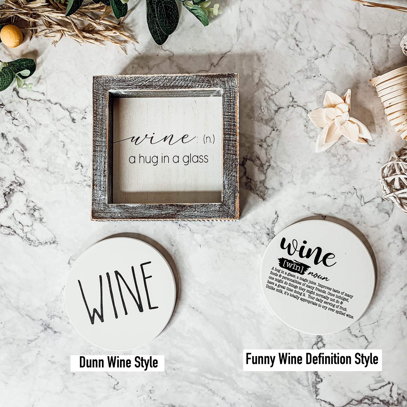 Wooden sign reading 'Unacceptable' in white and grey colors, perfect for wine lovers' decor.