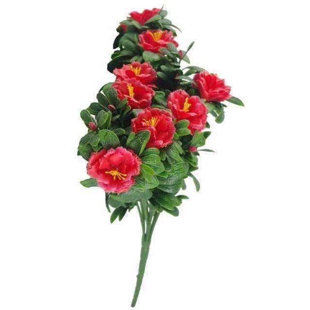 A vibrant UV-treated artificial red rose bunch measuring 45cm, perfect for floral arrangements and outdoor decor.