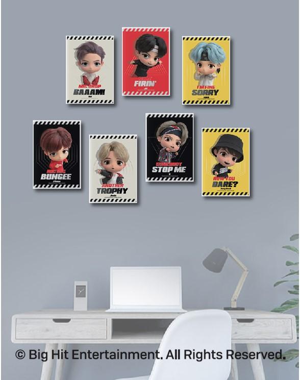 V - MIC Drop Mini Poster featuring TinyTAN members with air-purifying technology.