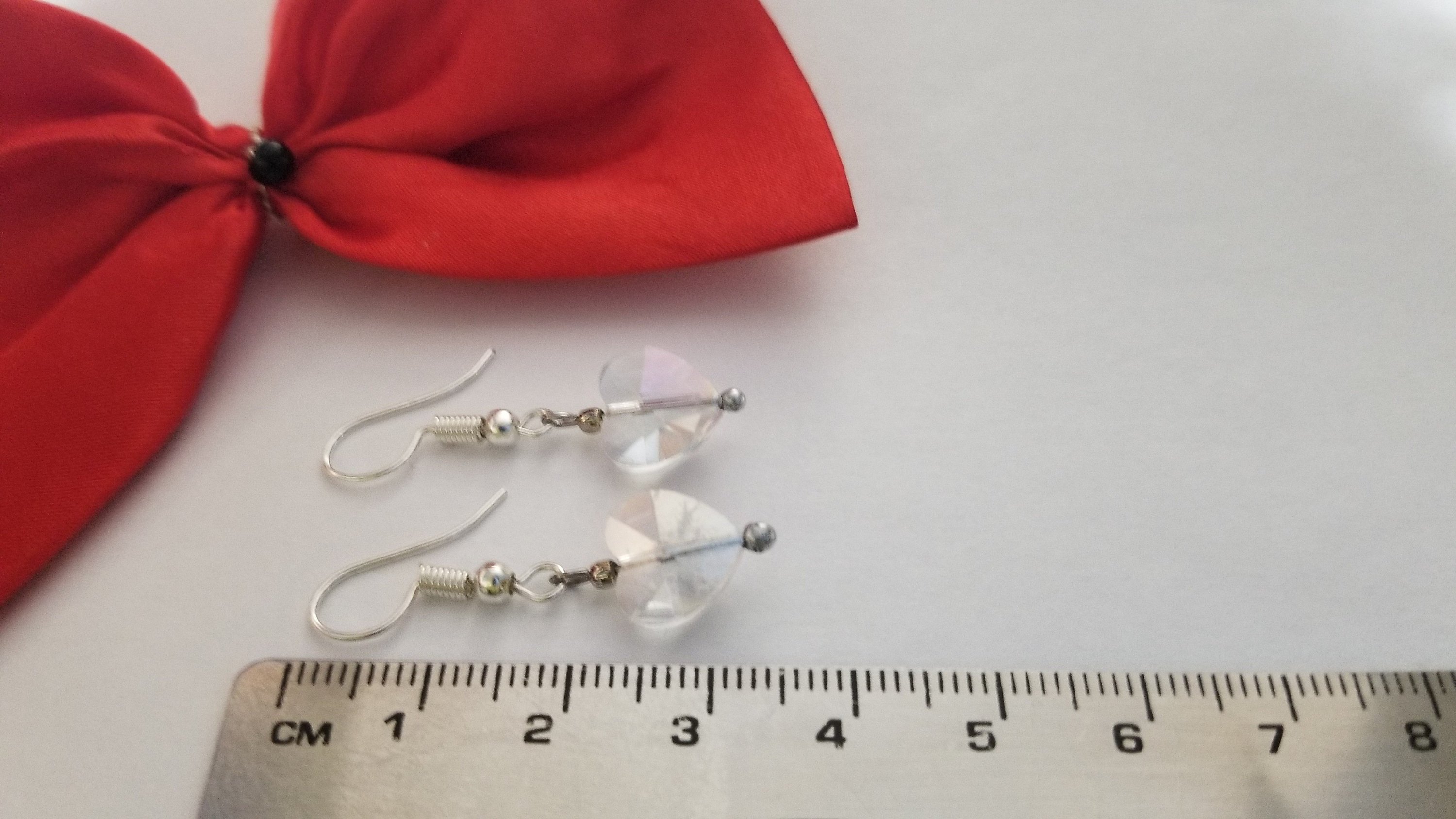 Elegant Valentine earrings with a translucent design, perfect for romantic occasions.