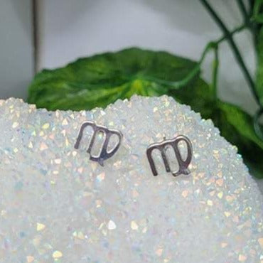 Elegant Virgo stud earrings featuring a classic design, perfect for astrology enthusiasts and Virgo birthdays.