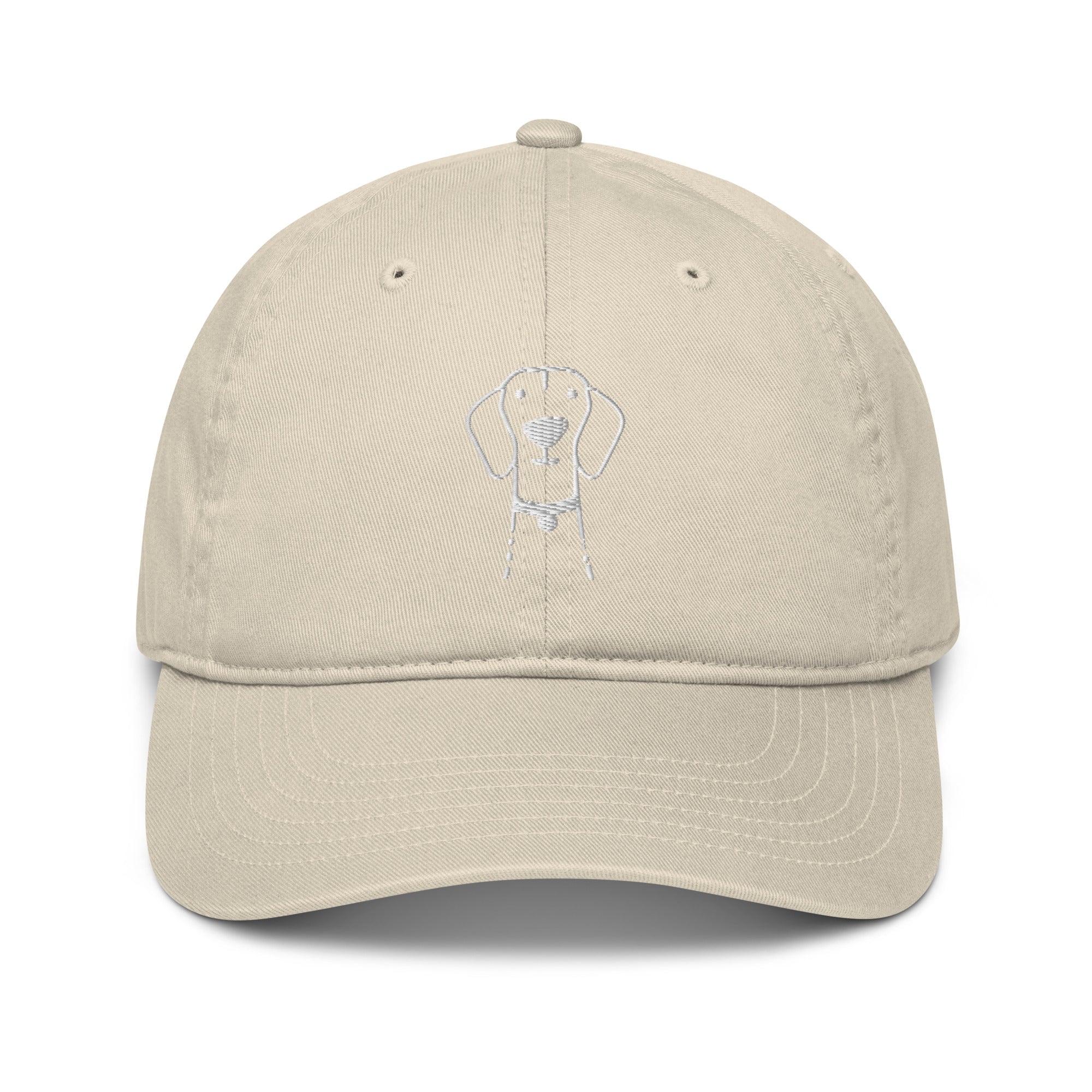 Vizsla Organic dad hat made from 100% organic cotton, featuring an unstructured design and adjustable closure.