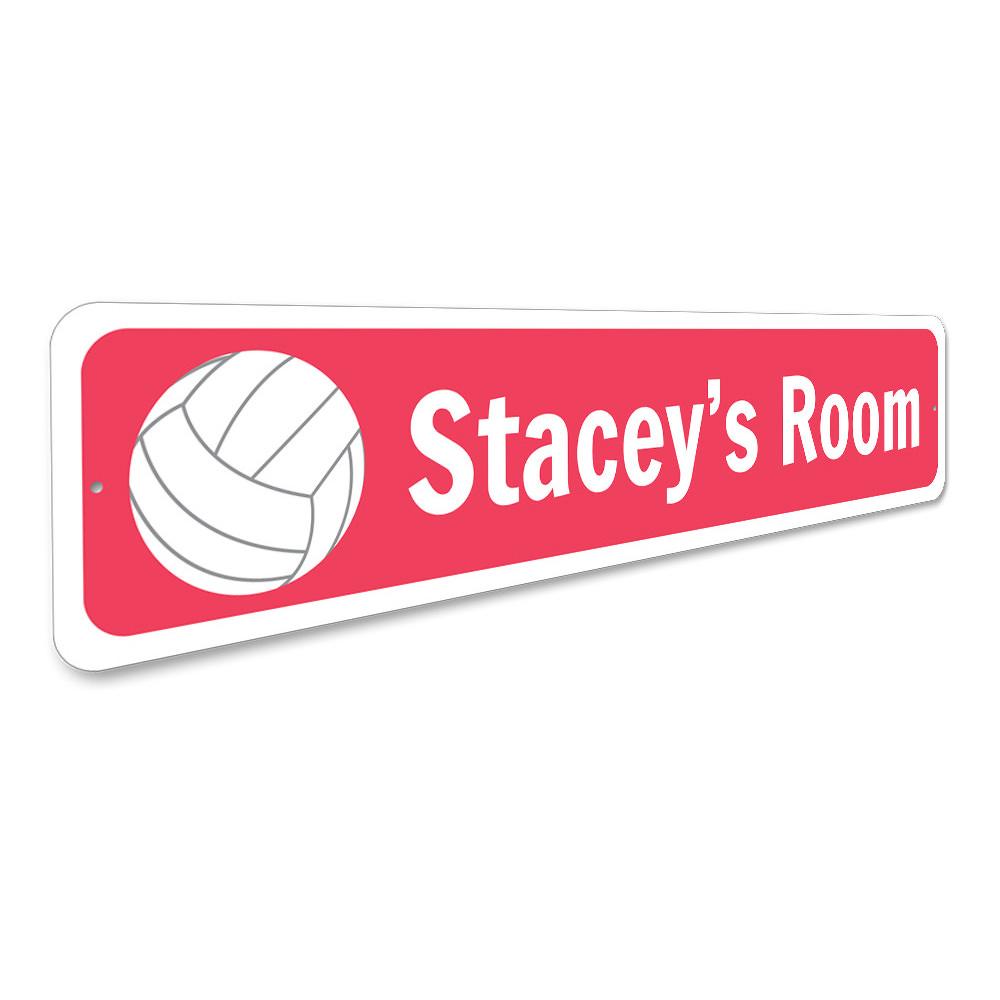 Customizable Volleyball Sign made of high-quality aluminum, featuring vibrant colors and pre-drilled holes for easy mounting.