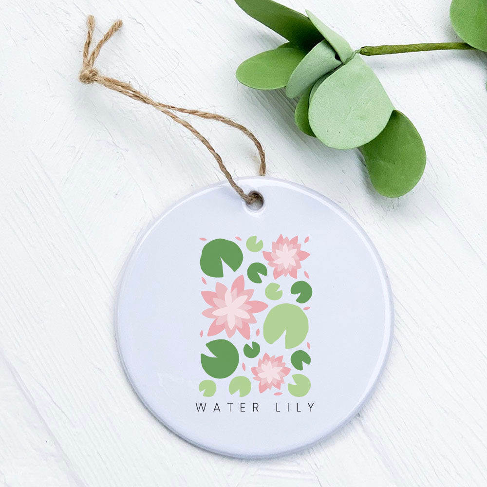 Water Lily Garden Edition Ornament, a high-quality porcelain piece with vibrant design, perfect for gifts and home decor.