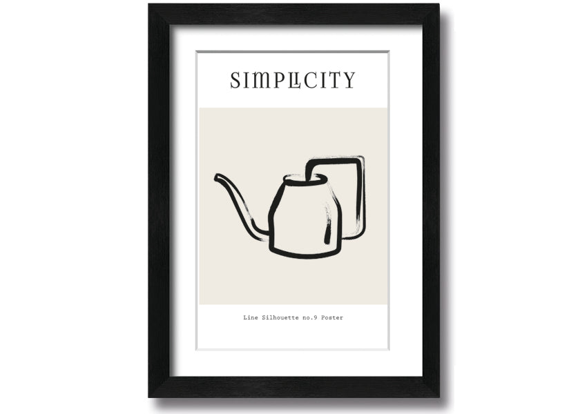 A beautifully framed print of a watering can, showcasing vibrant colors and intricate details, ready to hang on the wall.