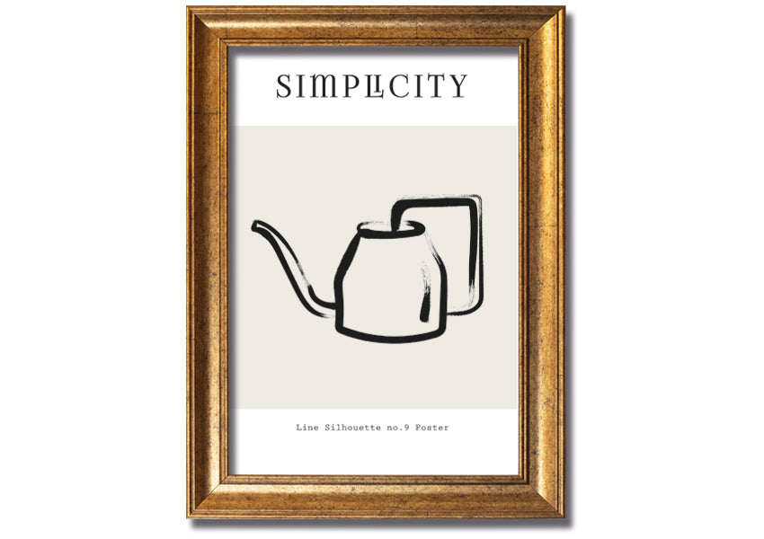 A beautifully framed print of a watering can, showcasing vibrant colors and intricate details, ready to hang on the wall.