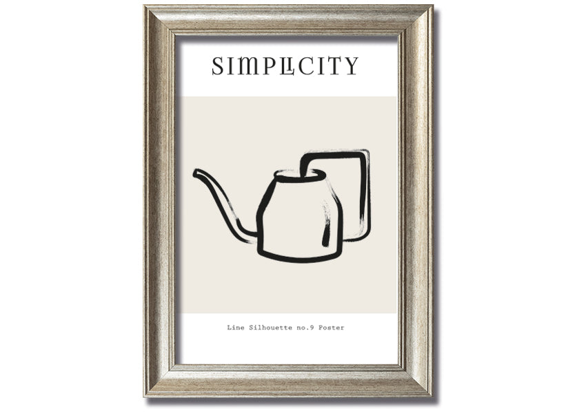 A beautifully framed print of a watering can, showcasing vibrant colors and intricate details, ready to hang on the wall.