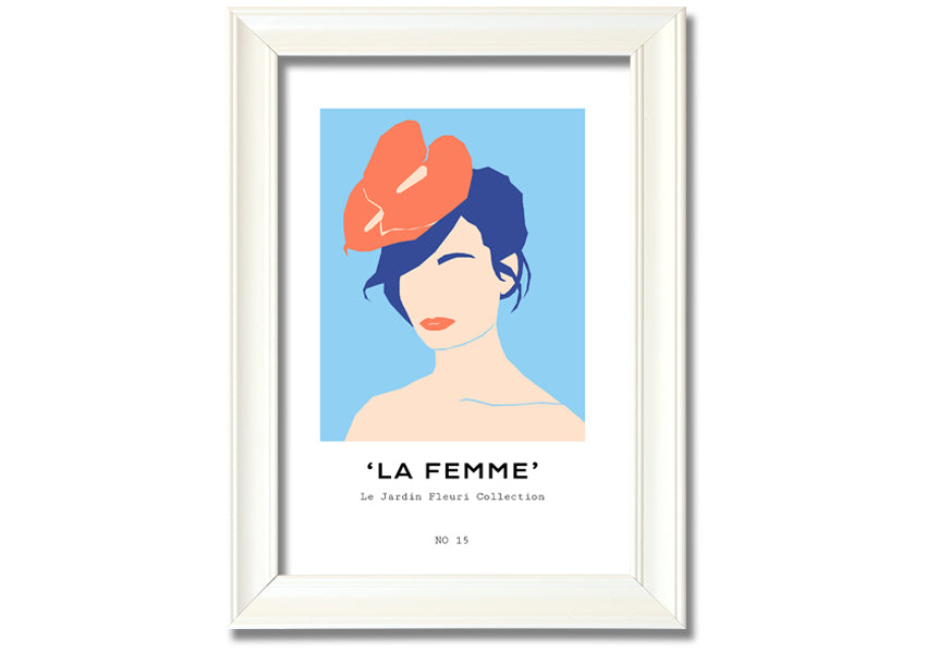 A beautifully framed print titled 'Wedding Lady', showcasing elegant artwork, available in various frame colours.