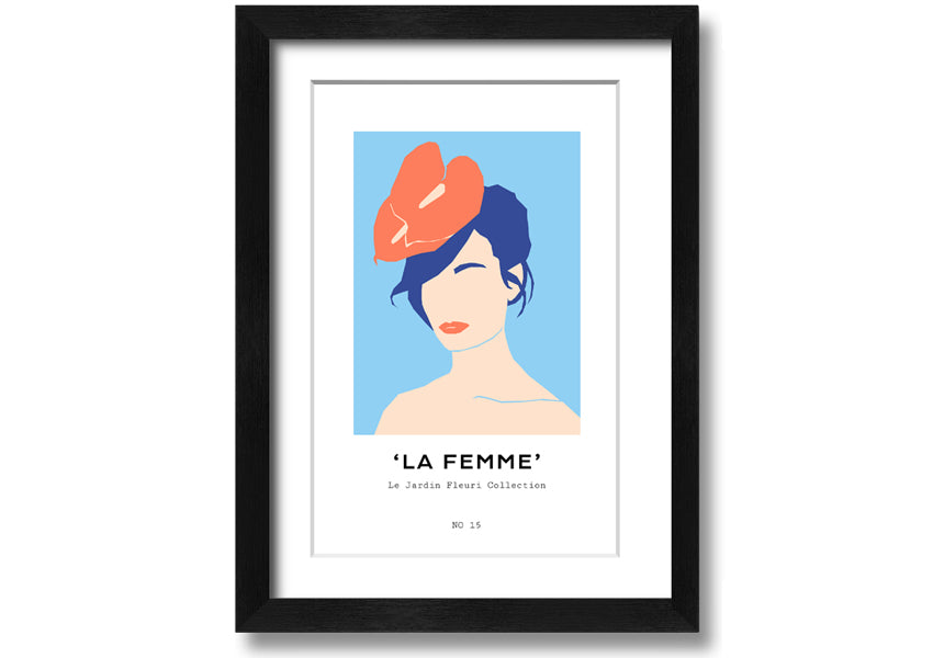 A beautifully framed print titled 'Wedding Lady', showcasing elegant artwork, available in various frame colours.