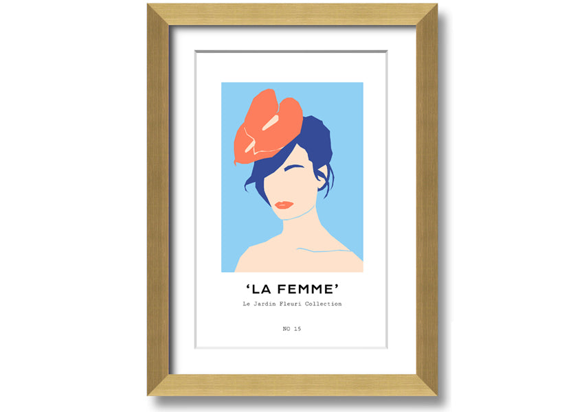 A beautifully framed print titled 'Wedding Lady', showcasing elegant artwork, available in various frame colours.