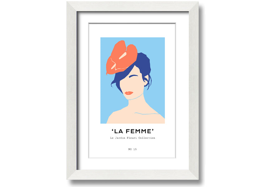 A beautifully framed print titled 'Wedding Lady', showcasing elegant artwork, available in various frame colours.