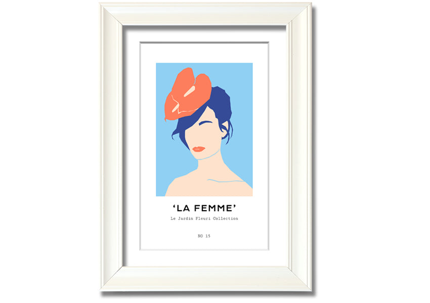 A beautifully framed print titled 'Wedding Lady', showcasing elegant artwork, available in various frame colours.