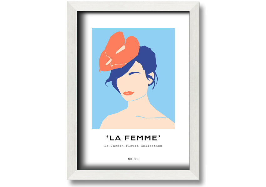 A beautifully framed print titled 'Wedding Lady', showcasing elegant artwork, available in various frame colours.