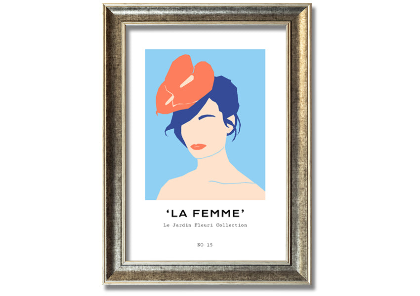 A beautifully framed print titled 'Wedding Lady', showcasing elegant artwork, available in various frame colours.