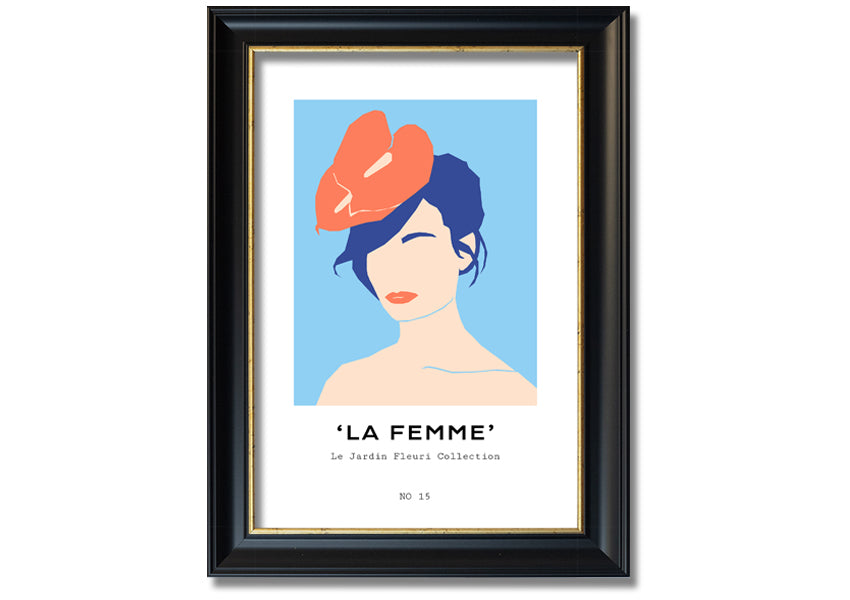 A beautifully framed print titled 'Wedding Lady', showcasing elegant artwork, available in various frame colours.