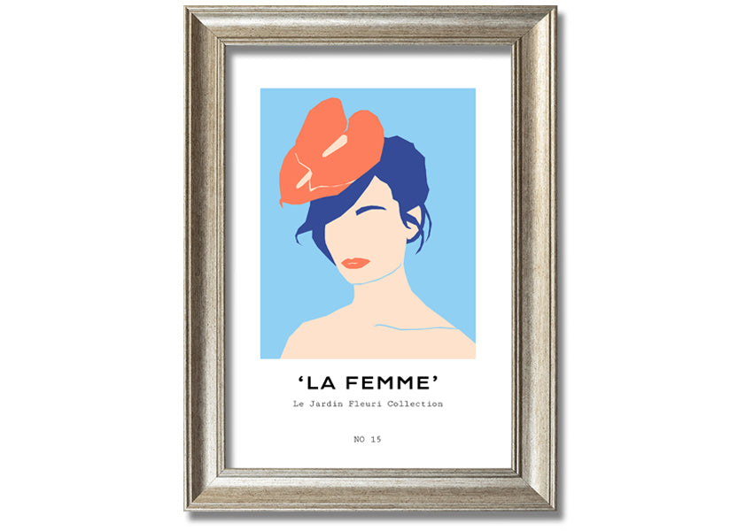 A beautifully framed print titled 'Wedding Lady', showcasing elegant artwork, available in various frame colours.