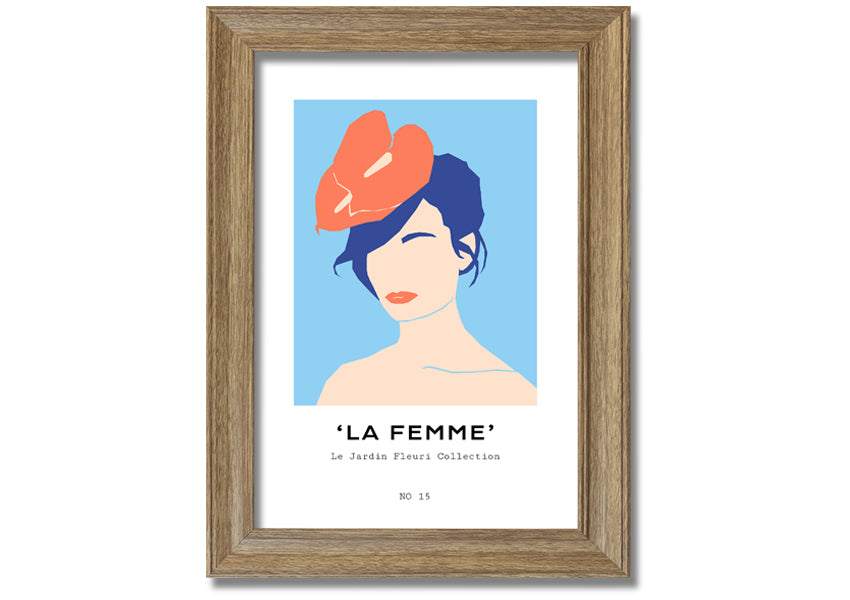 A beautifully framed print titled 'Wedding Lady', showcasing elegant artwork, available in various frame colours.