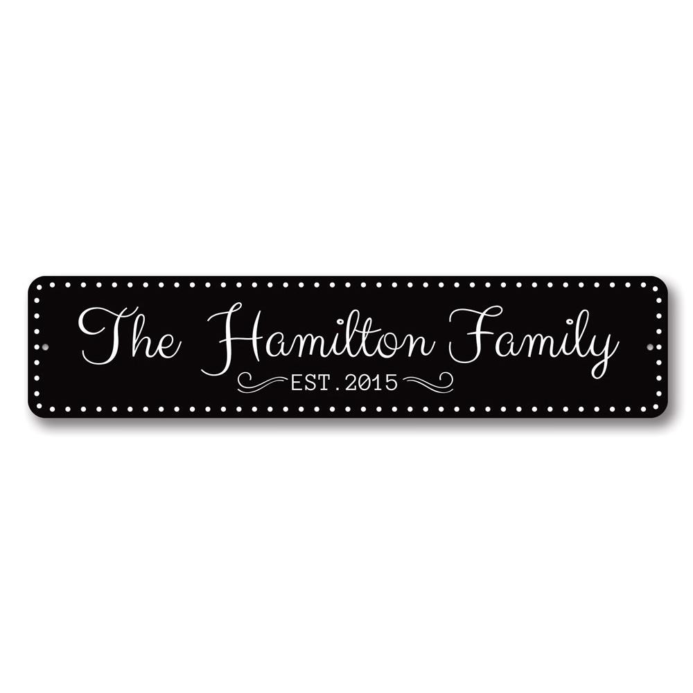 Customizable wedding sign made from high-quality aluminum, featuring elegant design and pre-drilled holes for easy mounting.