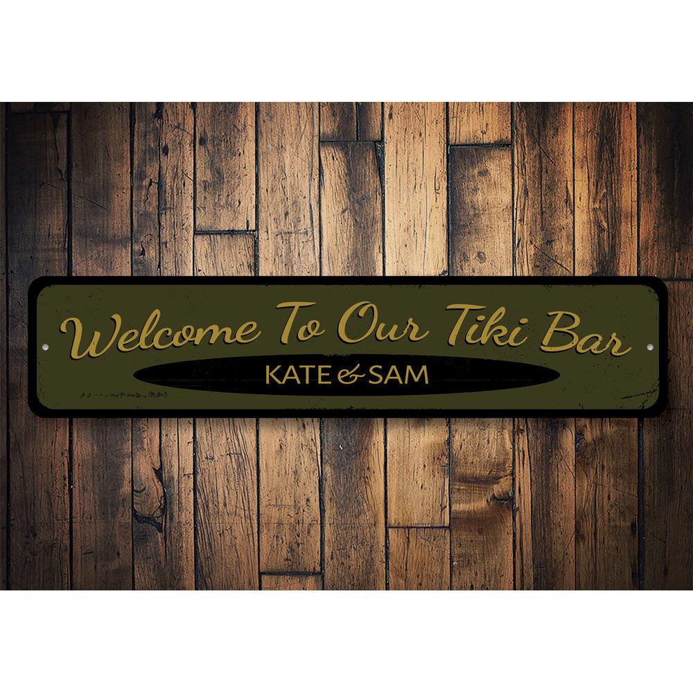 Welcome to our Tiki Bar Sign made of high-quality aluminum, featuring vibrant colors and customizable text for a personalized touch.