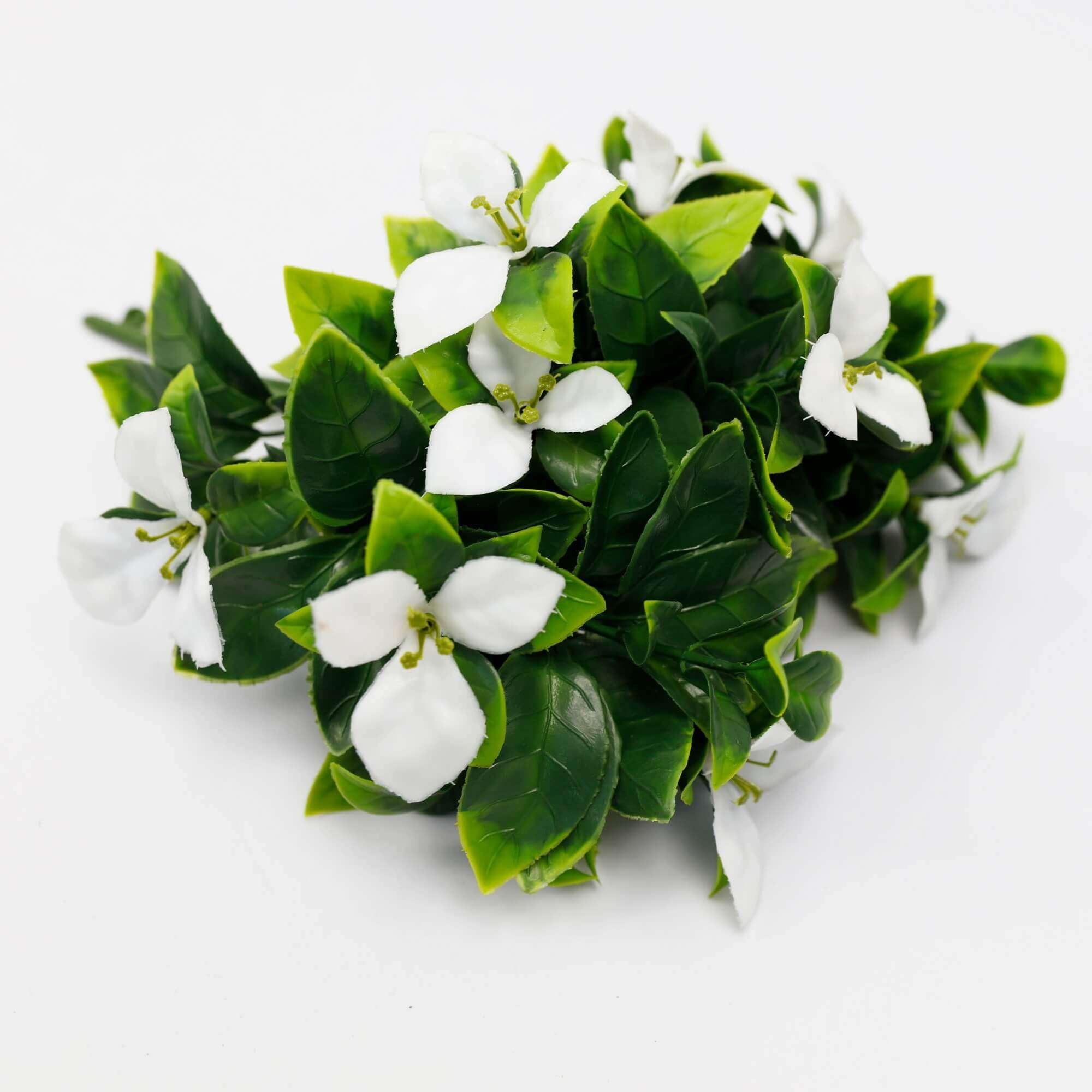 A 30cm long White Flowering Jasmine Artificial Stem with realistic white petals, perfect for indoor and outdoor decor.