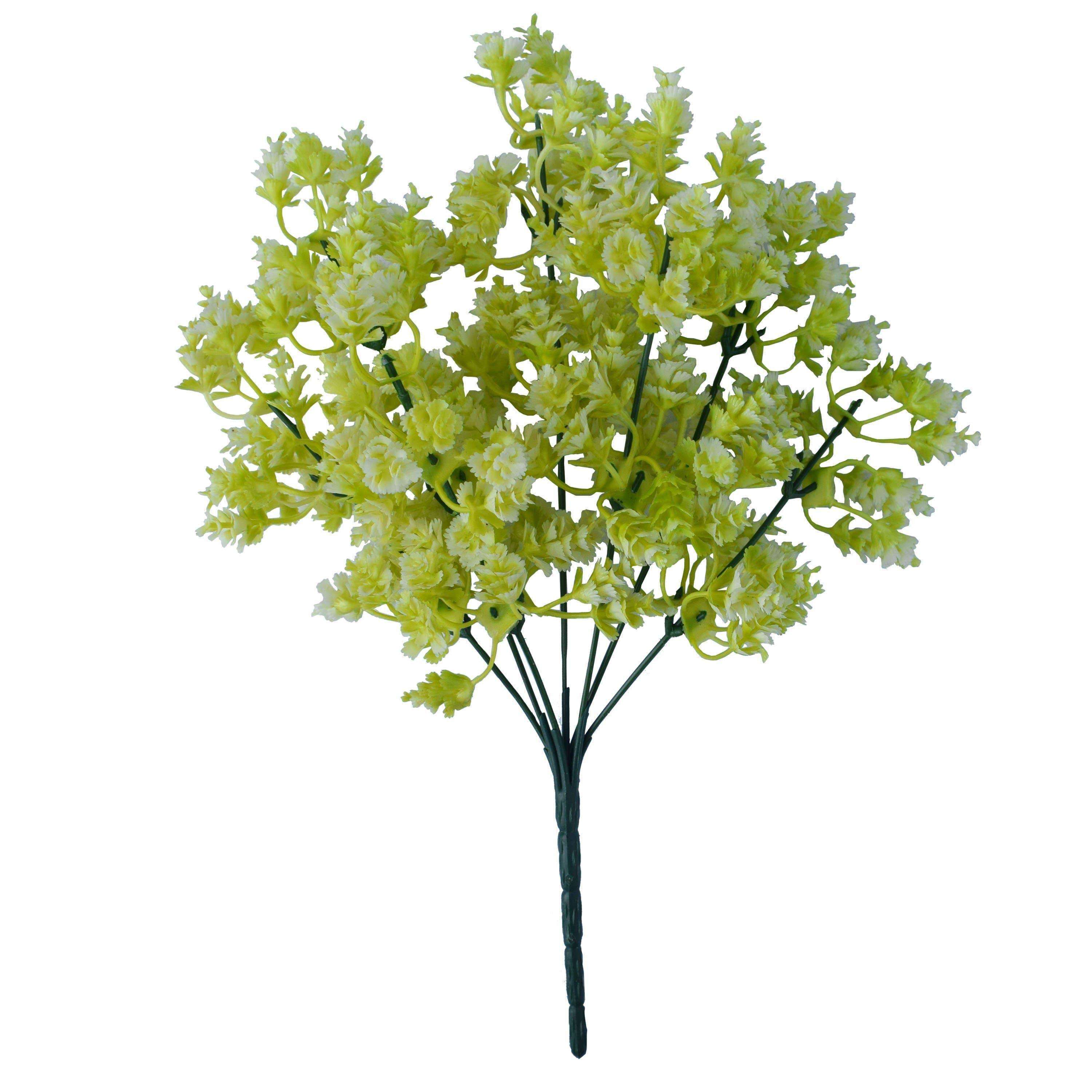 Artificial White Snowball Stem 32cm, featuring lush white blooms on a sturdy green stem, perfect for floral arrangements.