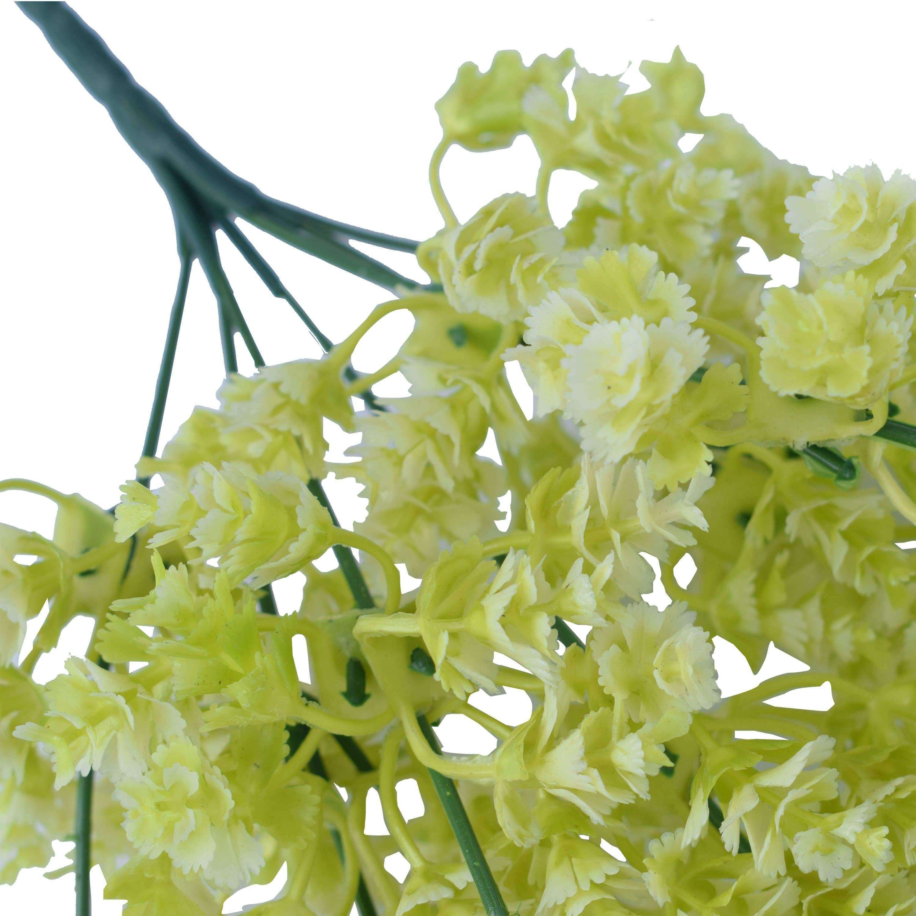 Artificial White Snowball Stem 32cm, featuring lush white blooms on a sturdy green stem, perfect for floral arrangements.