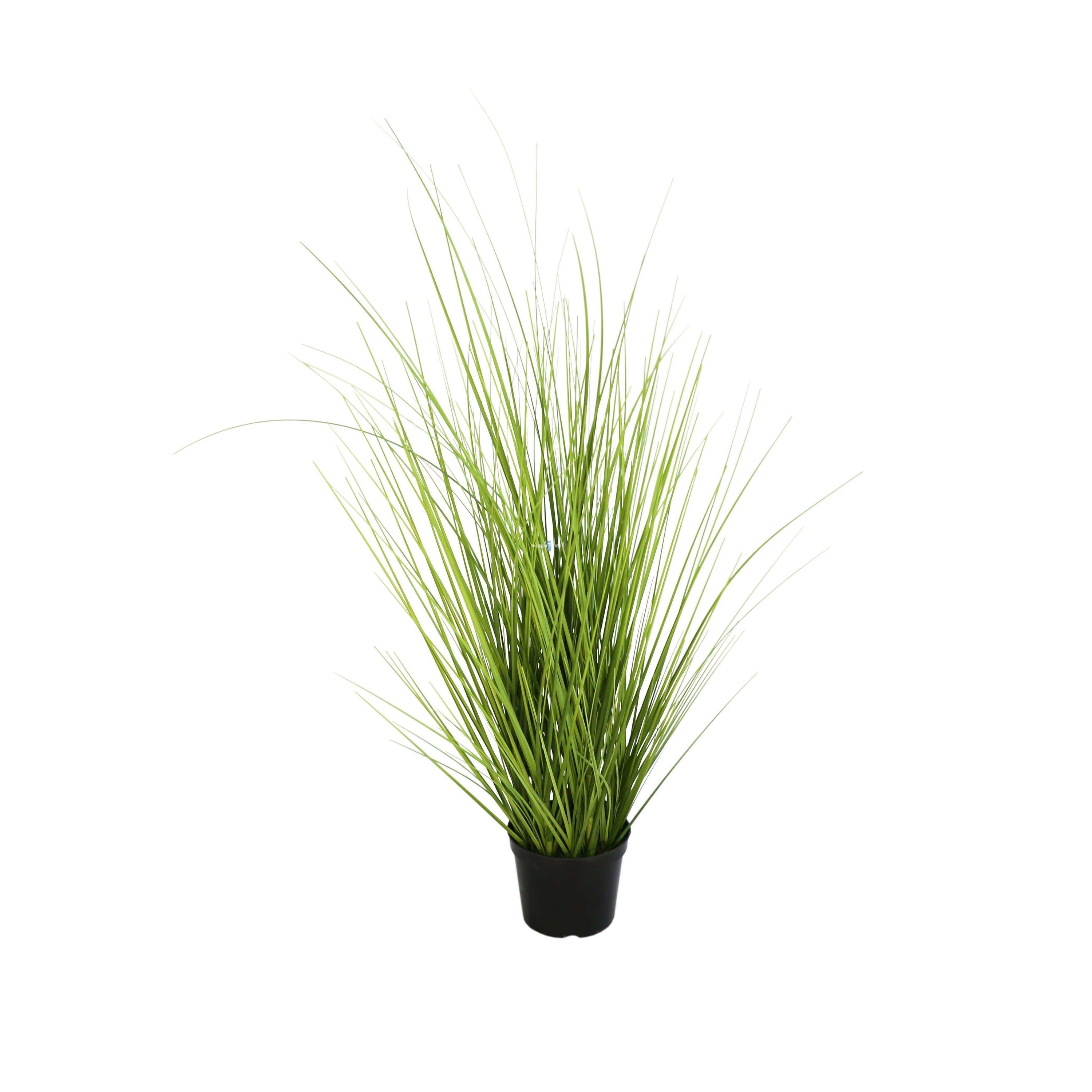 A realistic 70cm tall artificial grass plant in a decorative pot, showcasing vibrant green foliage.