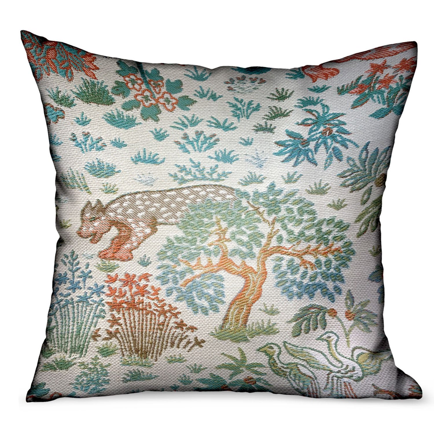 Wild Jungle Multi Animal motif Luxury Throw Pillow showcasing vibrant colors and unique animal patterns, perfect for indoor and outdoor decor.