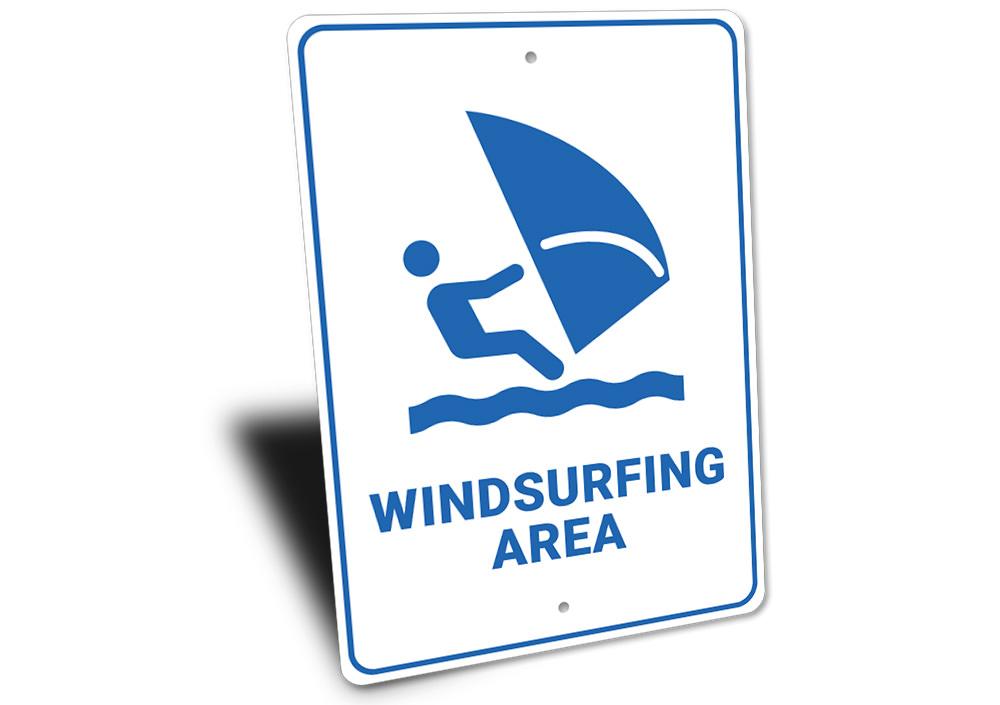 Customizable Windsurfing Sign made from high-quality aluminum, perfect for beach-themed decor.