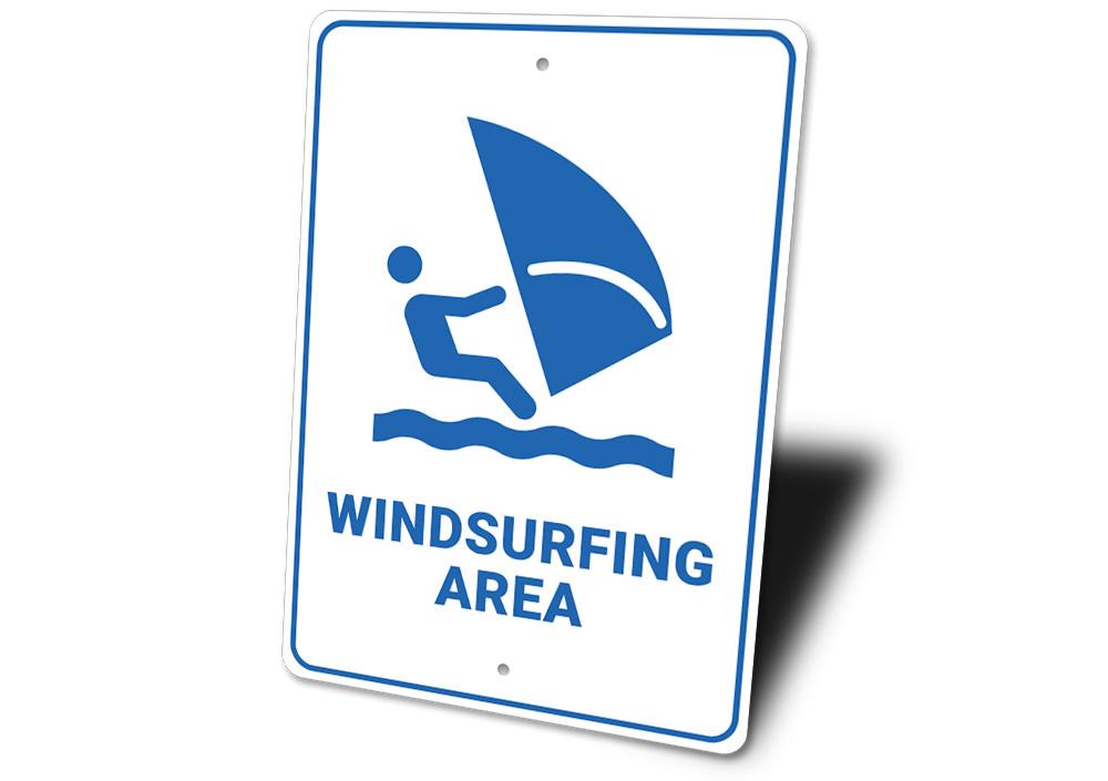 Customizable Windsurfing Sign made from high-quality aluminum, perfect for beach-themed decor.