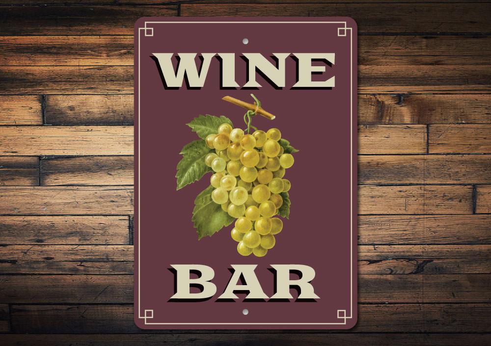 Customizable Wine Bar Sign made of durable aluminum, featuring elegant design suitable for home decor.