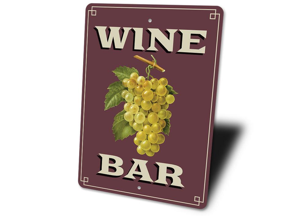 Customizable Wine Bar Sign made of durable aluminum, featuring elegant design suitable for home decor.