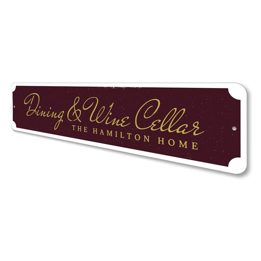 Customizable Wine & Dine Sign made from high-quality aluminum, featuring pre-drilled holes for easy mounting.