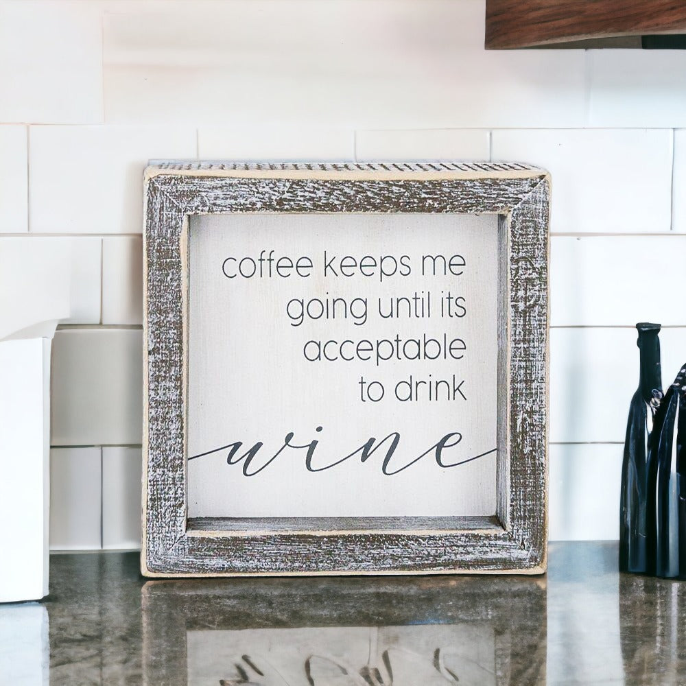 A stylish wood sign that reads 'Wine Time' in white and grey colors, perfect for home or office decor.