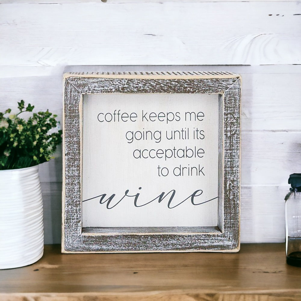 A stylish wood sign that reads 'Wine Time' in white and grey colors, perfect for home or office decor.