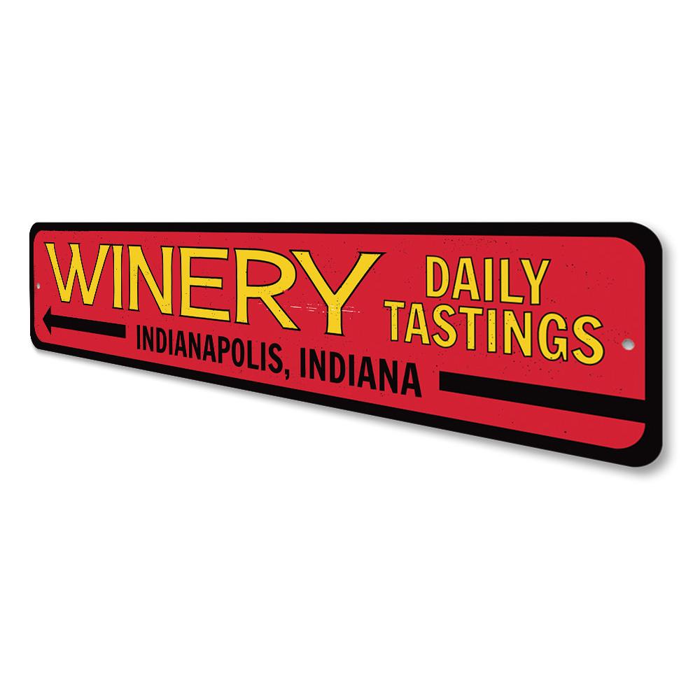 A beautifully crafted Winery Sign made of high-quality aluminum, featuring customizable text and a stylish design, perfect for wine lovers.