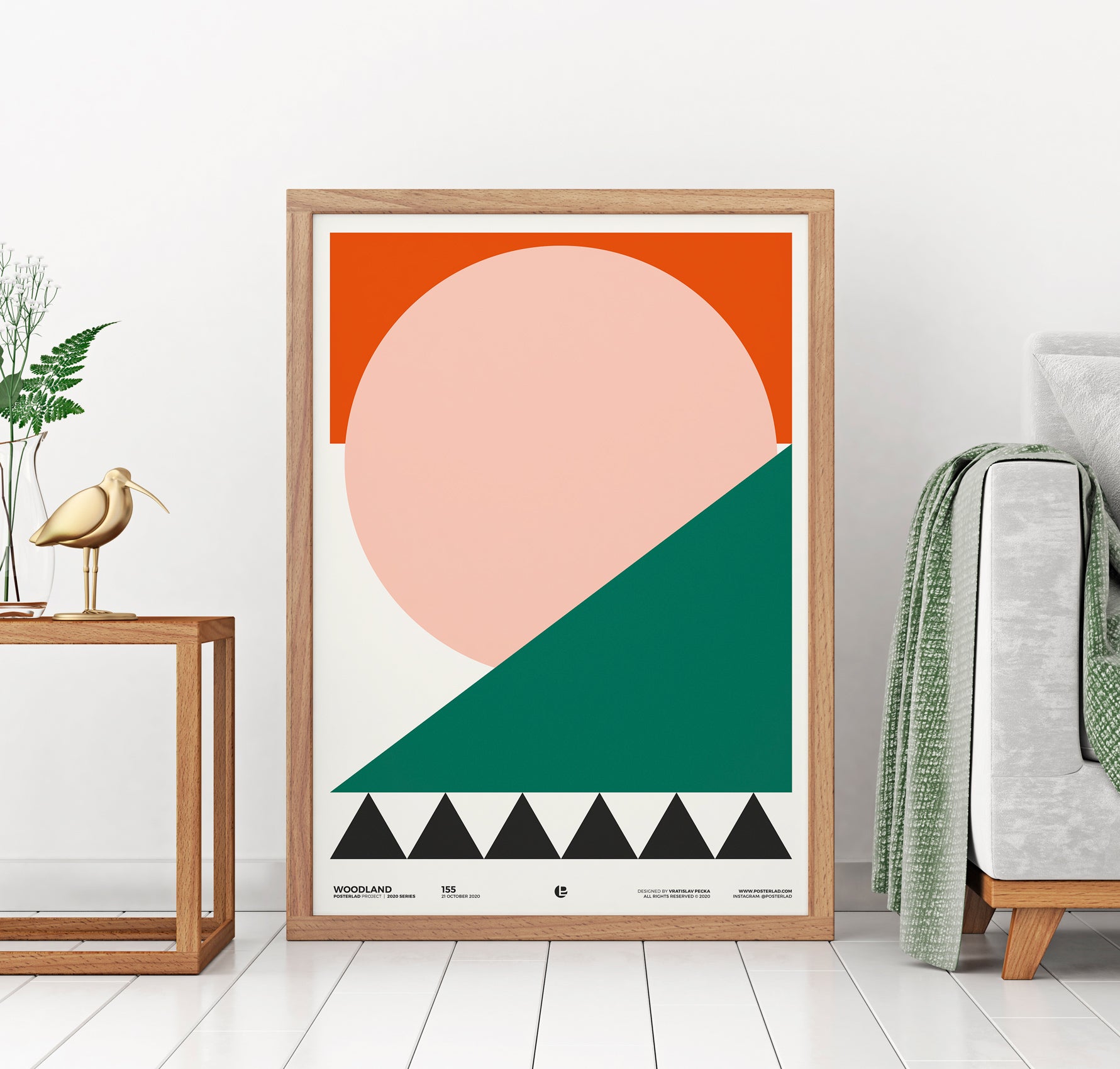 A beautiful Woodland poster showcasing serene trees and nature before sunrise, printed on high-quality matte paper.