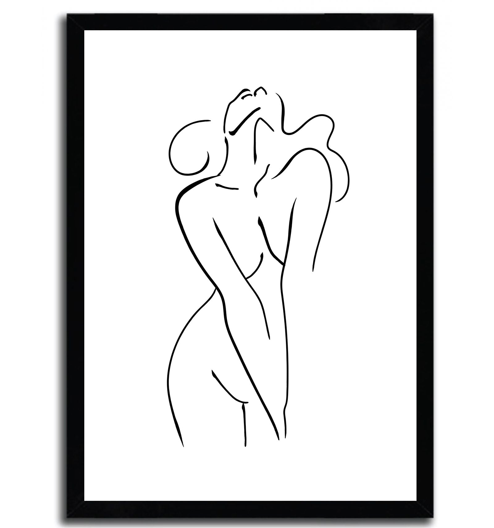 Art print titled 'Woman Pose' by Elina Blekte, showcasing a graceful female figure in an elegant pose, printed on fine arts paper.