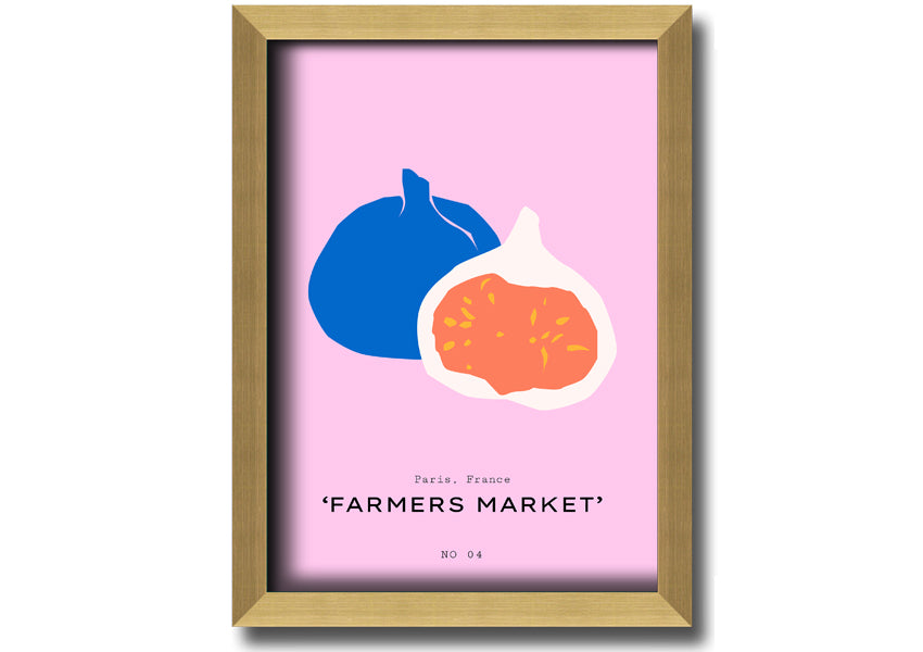 A beautifully framed print of figs, showcasing vibrant colors and intricate details, ready to hang on a wall.