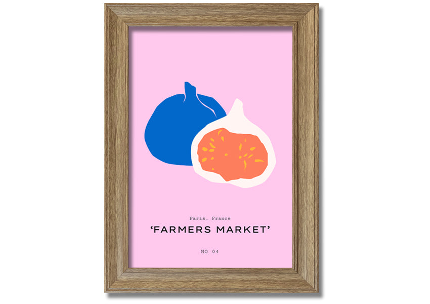 A beautifully framed print of figs, showcasing vibrant colors and intricate details, ready to hang on a wall.