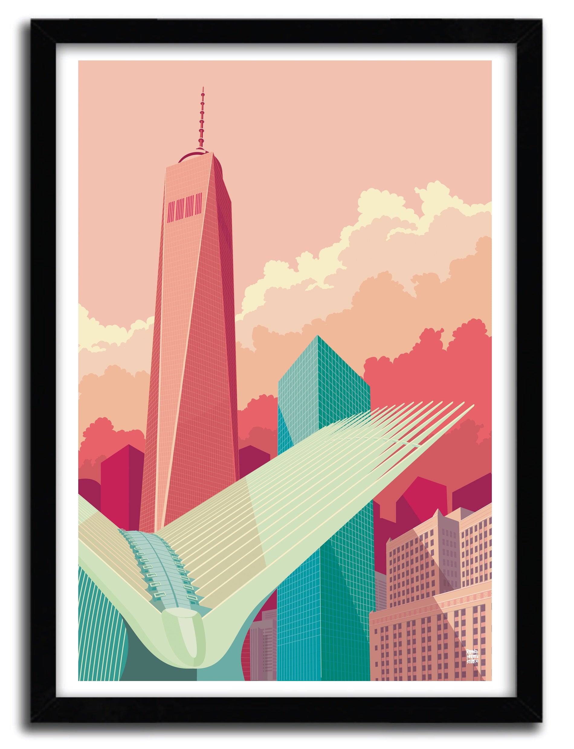 WTC by Remko Heemskerk, a limited edition artwork printed on fine arts paper, showcasing vibrant colors and intricate details.